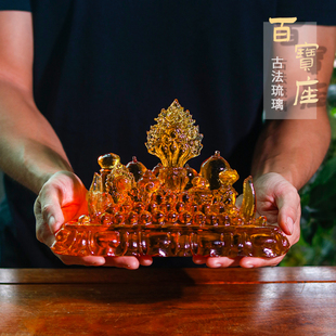 特大号百宝座琉璃密宗法器摩尼宝百宝总集家用佛堂供奉佛用品摆件