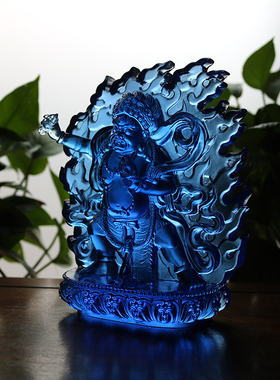 古法琉璃密宗深蓝色金刚手菩萨