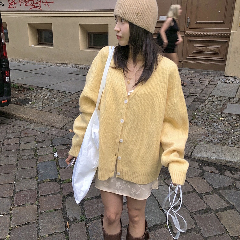 frombeginningv领v领毛衣外套