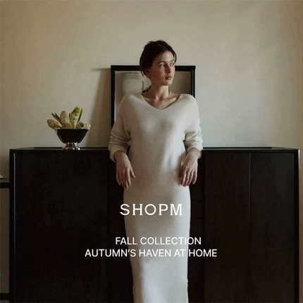 SHOPM韩国V领针织连衣裙2025年新款温柔风简约宽松休闲气质长裙女