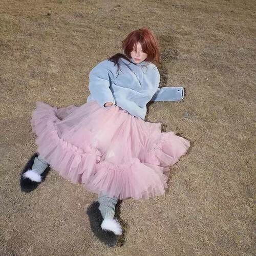 韩国FRECKLE主理人同款春季甜美可爱荷叶边大摆蓬蓬裙蛋糕裙裙子