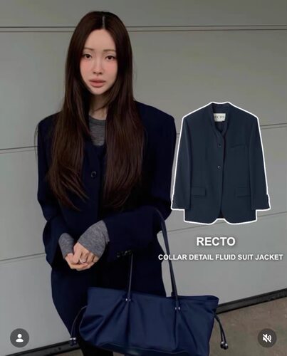 韩国recto26春夏款领口细节流苏西装车静媛同款百搭显瘦外套