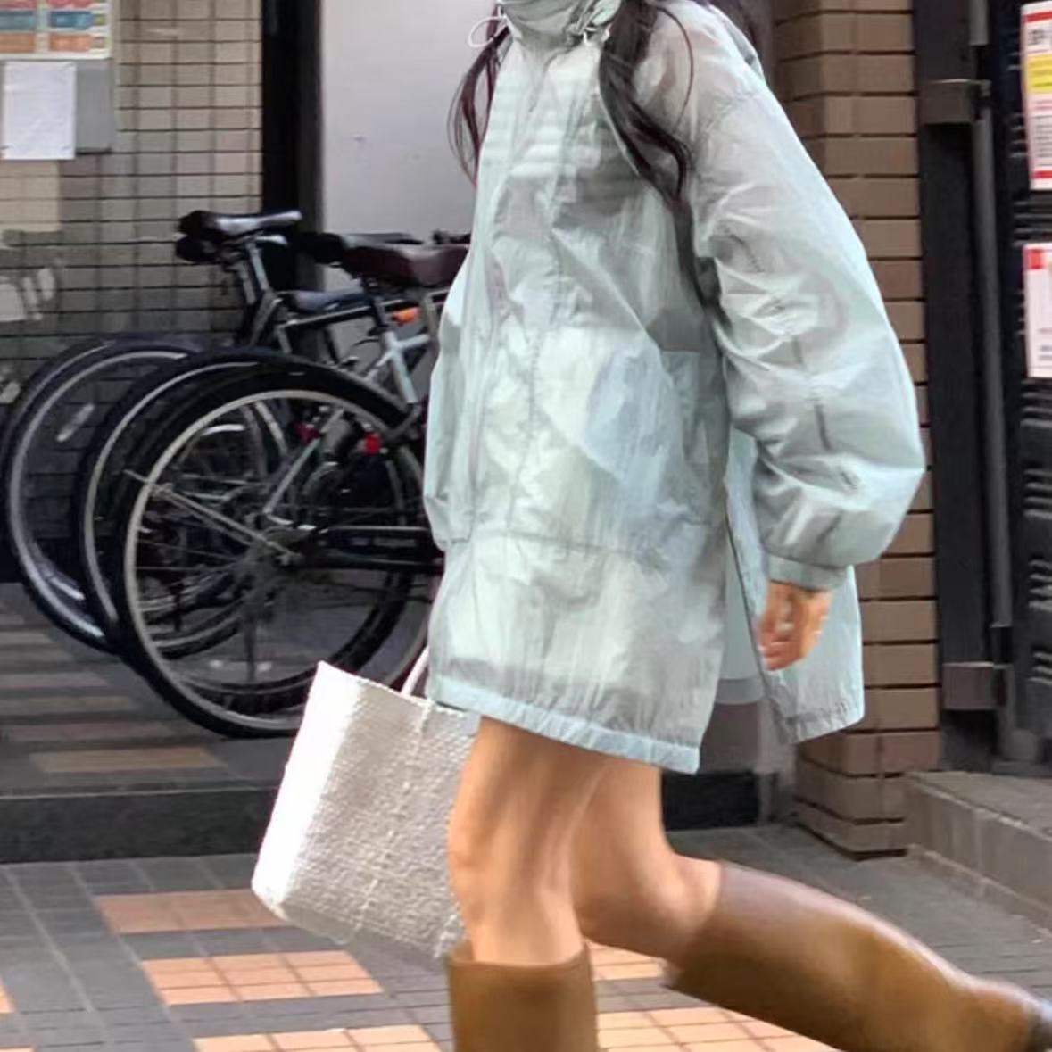 modest mood韩国外套宽松垂感百搭慵懒风休闲连帽拉链薄款上衣女