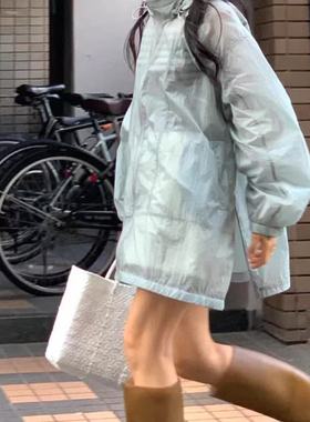 modest mood韩国外套宽松垂感百搭慵懒风休闲连帽拉链薄款上衣女