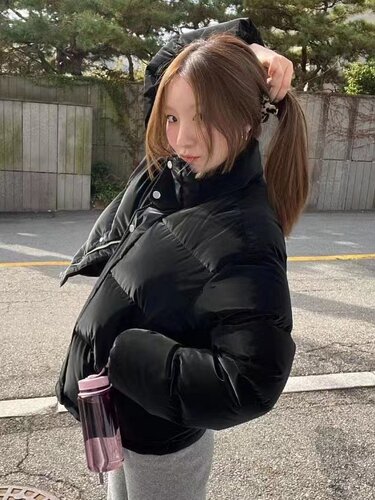 theapertureounk短款丝绒棉服