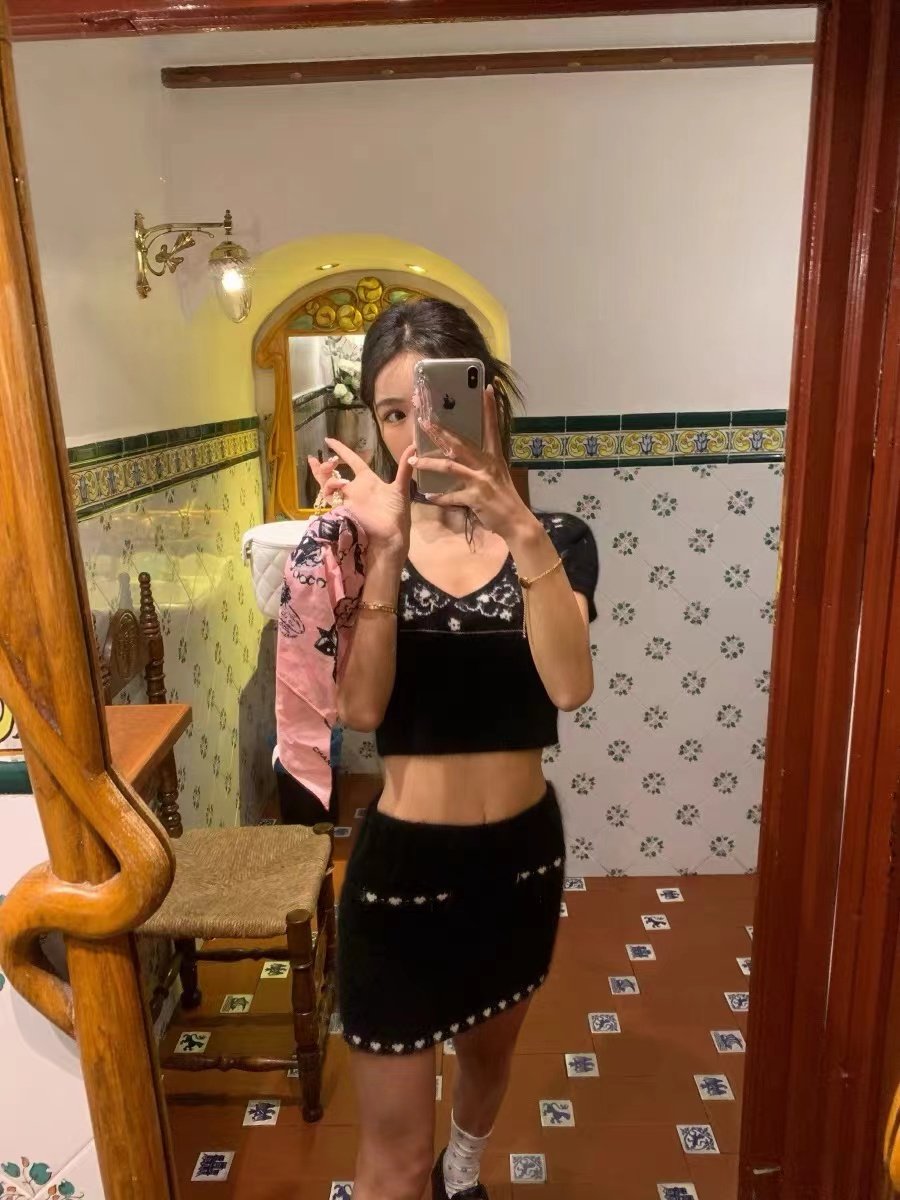 seooocookie针织短袖半身裙套装