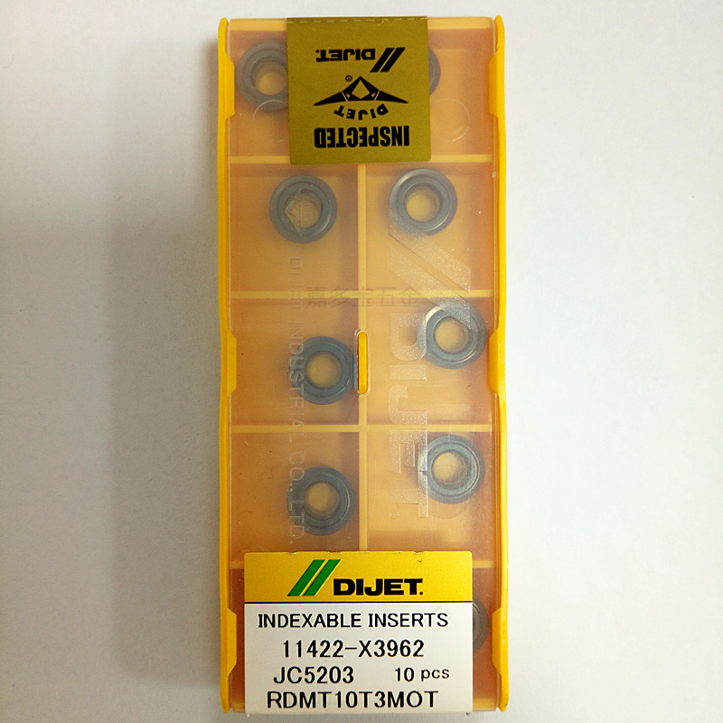 日本DIJET黛杰数控铣刀片RDMT10T3MOT JC5203高硬R5厚淬火件