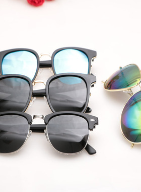墨镜水银反光复古风炫彩太阳镜