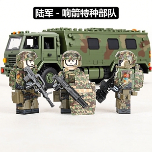 响箭特种部队MOC军事作战特种兵警察拼装积木小人仔男孩生日玩具