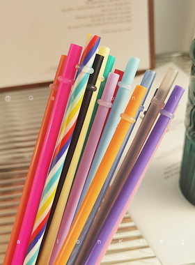 直径7毫米通用款27cm彩色食品级环保塑料吸管非一次性送吸管刷