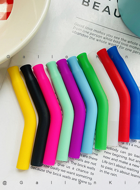 少女心彩色可爱食品级硅胶吸管保护套内径8mm不锈钢吸管套管吸嘴