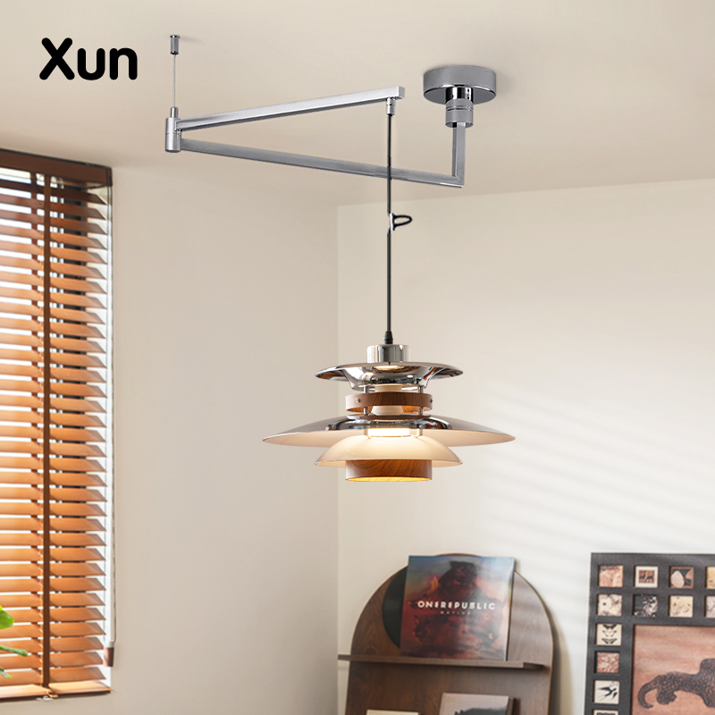 ph飞碟灯带摇臂饭厅灯法式中古吊灯可移位餐桌灯覆古包豪斯吧台灯