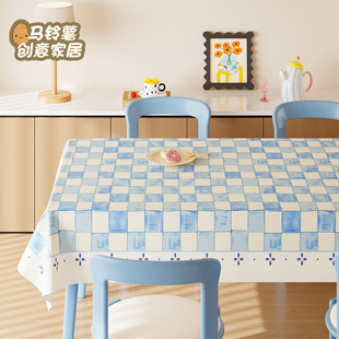 ins风格 子餐桌布防油防水免洗桌垫清新氛围感布艺茶几台布保护垫