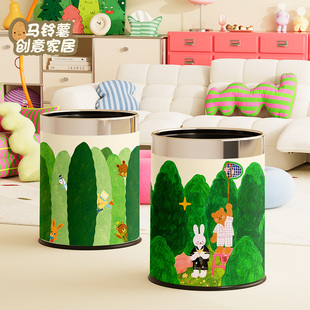 高颜值绿植垃圾桶家用2025新款客厅厨房卫生间纸篓子大容量收纳桶