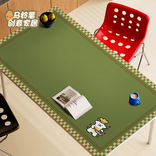 线条小狗桌垫高级感餐桌垫保护垫防水防油免洗桌布防烫隔热茶几垫