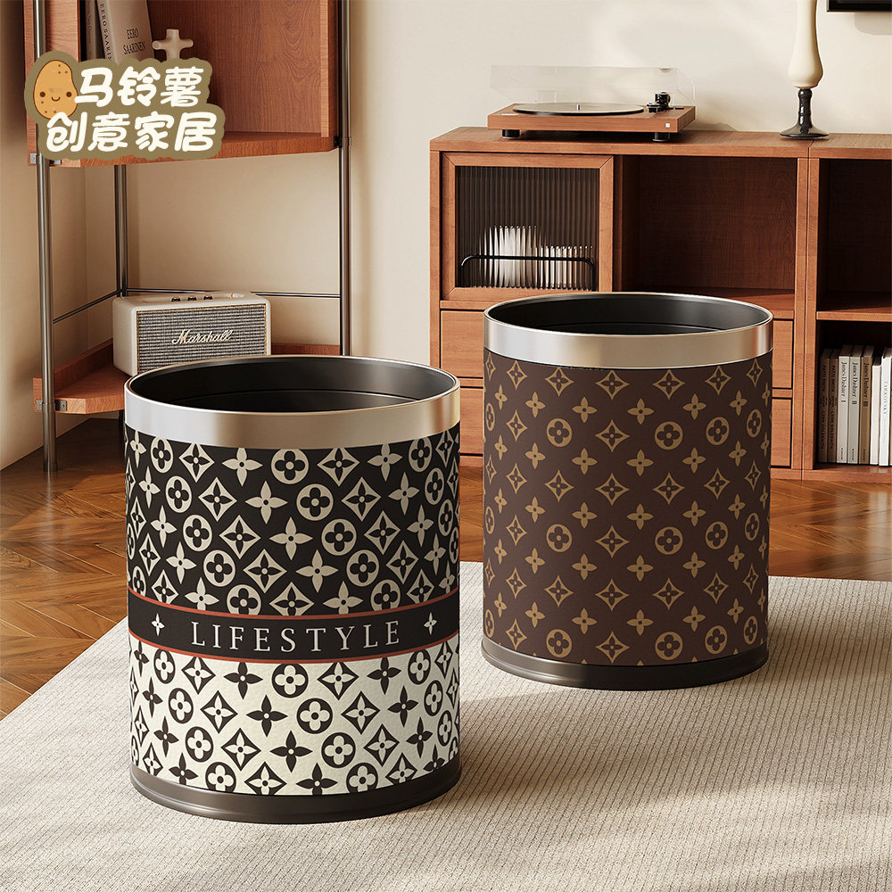 轻奢家用垃圾桶大容量高档客厅卧室厨房卫生间纸篓大号收纳桶