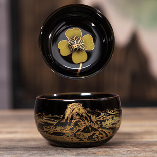 木叶盏单杯主人杯禅定杯建盏复古品茗杯茶盏茶碗功夫茶具陶瓷茶杯
