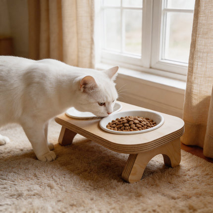 猫碗猫食盆海洋板陶瓷斜面护颈椎狗碗单双宠物喝水碗慢食碗防打翻