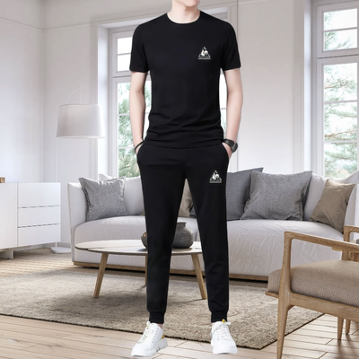 夏季男士凉感冰丝短袖长裤休闲套