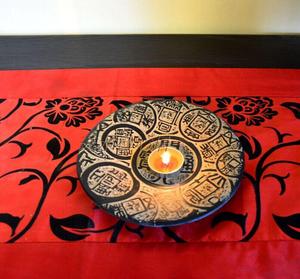 中式仿古家居工艺品复古中国风装饰摆件古钱币烛台财源滚滚