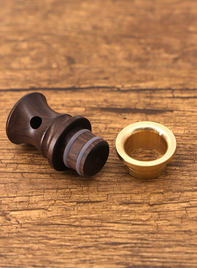 葫芦塞子檀木塞实木铜口酒胡芦镶口配件天然文玩酒壶装酒密封防漏