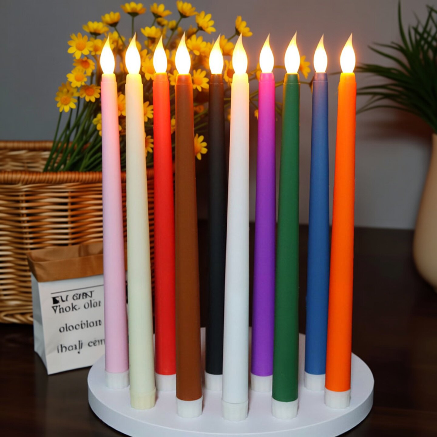 跨境遥控长杆电子无烟蜡烛10婚庆餐厅万圣节 led长条尖头防风杆蜡