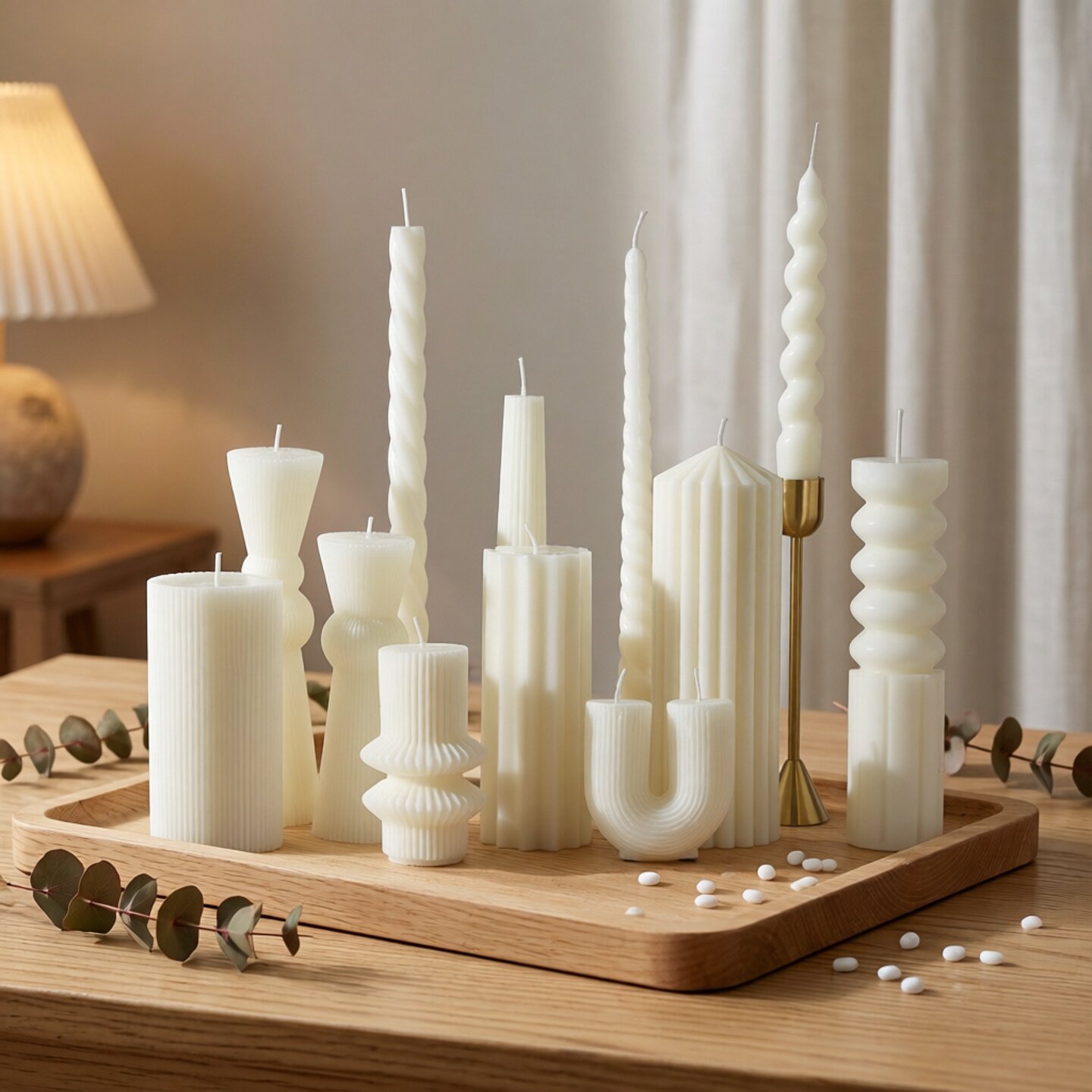 北欧风艺术香薰蜡烛ins 爆款高级感手工线条白色几何创意造型蜡烛