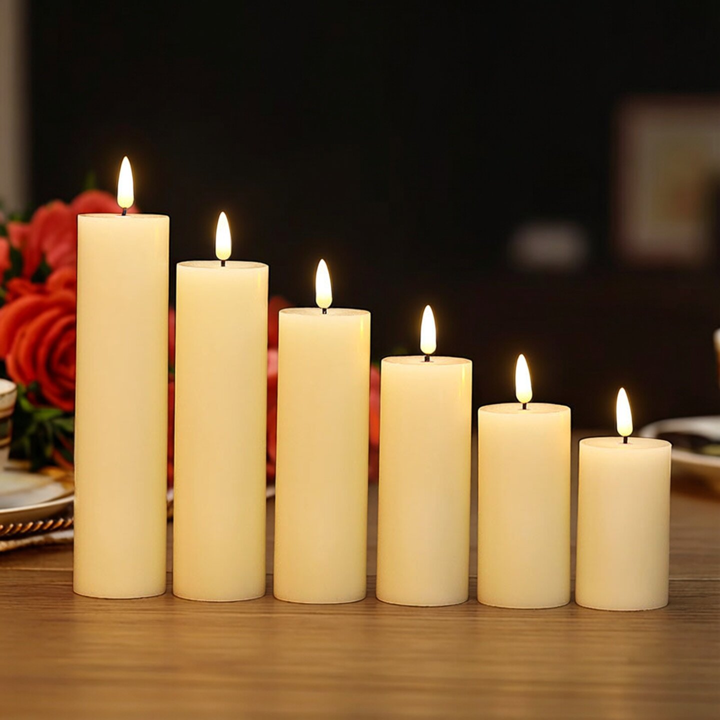 带遥控器蜡烛摇摆晃动仿真石蜡光面平口摇摆电子生日创意婚庆蜡烛