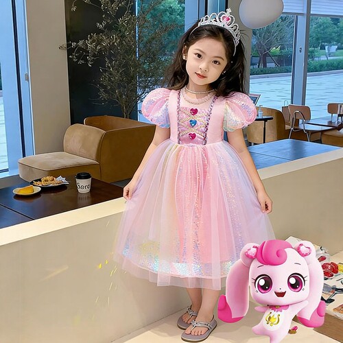 女童奇妙萌可连衣裙夏季小马宝莉公主裙儿童生日礼服六一蓬蓬纱裙