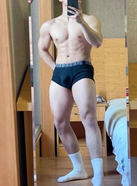 2条男纯棉内裤四季舒适低腰平角裤青年男生白色运动透气四角短裤