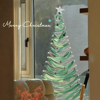 窗户落地窗圣诞树diy材料包玻璃壁挂门窗拍照酒吧玻璃窗造景家用