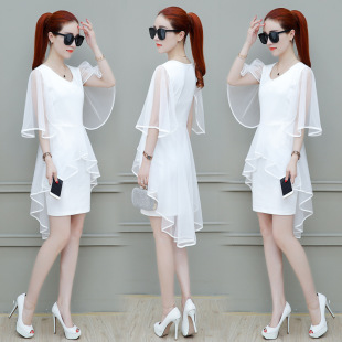 夏天裙子 温柔超仙冷淡风显瘦网纱中长款 雪纺连衣裙女夏季 2025新款