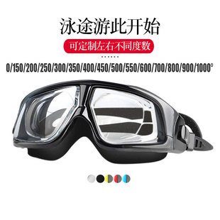 男士大框高度近视泳镜可定制左右眼不同带度数700/800/900/1000度