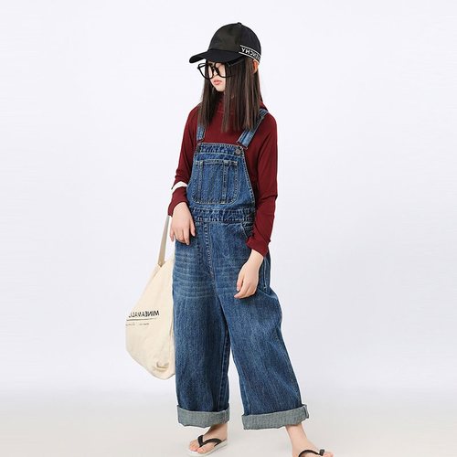 女童牛仔背带裤中大童装25春夏