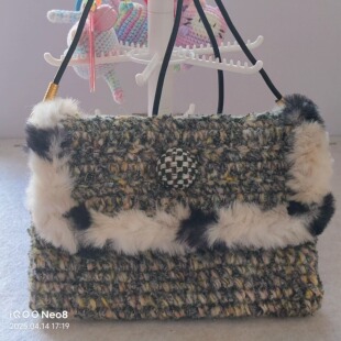 手工编织斜挎手机包成品随身包手混线包包时尚配色新颖生日礼物