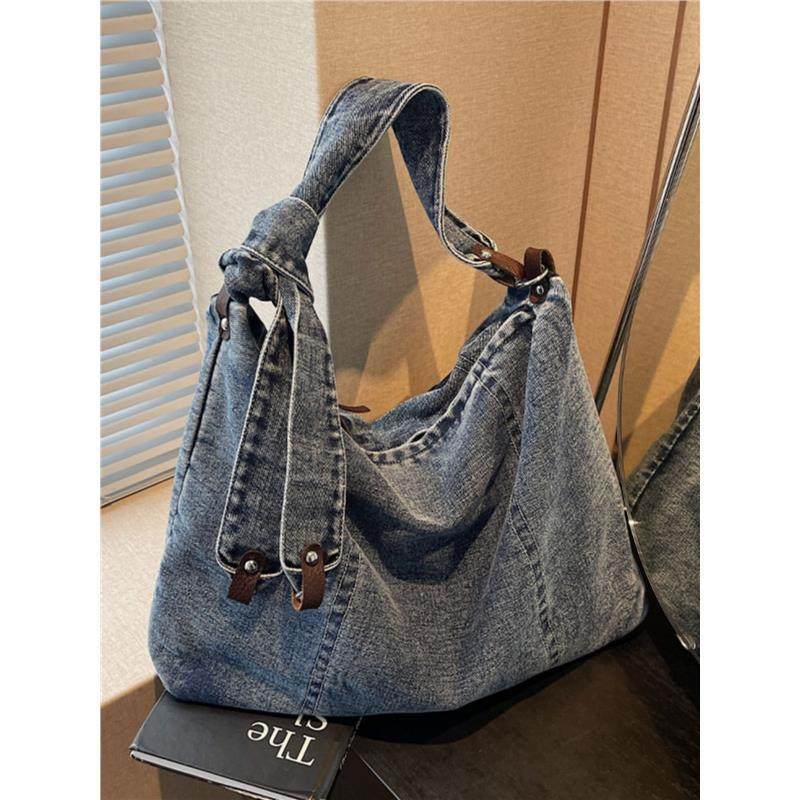 韩版复古慵懒风水洗牛仔包小众时尚百搭学生上课通勤单肩腋下女包,箱包皮具/热销女包/男包,通用款女包,淘宝优惠券,粉丝福利购,淘宝优惠卷