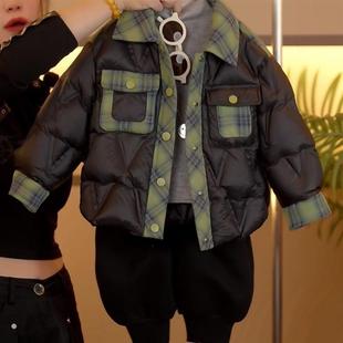 男宝羽绒服男童冬季套装加厚2025新款炸街痞帅儿童保暖冬装森系潮