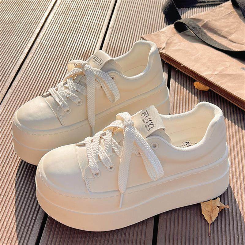 厚底增高小白鞋女2025新款百搭奶配裙子松糕鞋小众轻便休闲 鞋,女鞋,休闲板鞋,淘宝优惠券,粉丝福利购,淘宝优惠卷