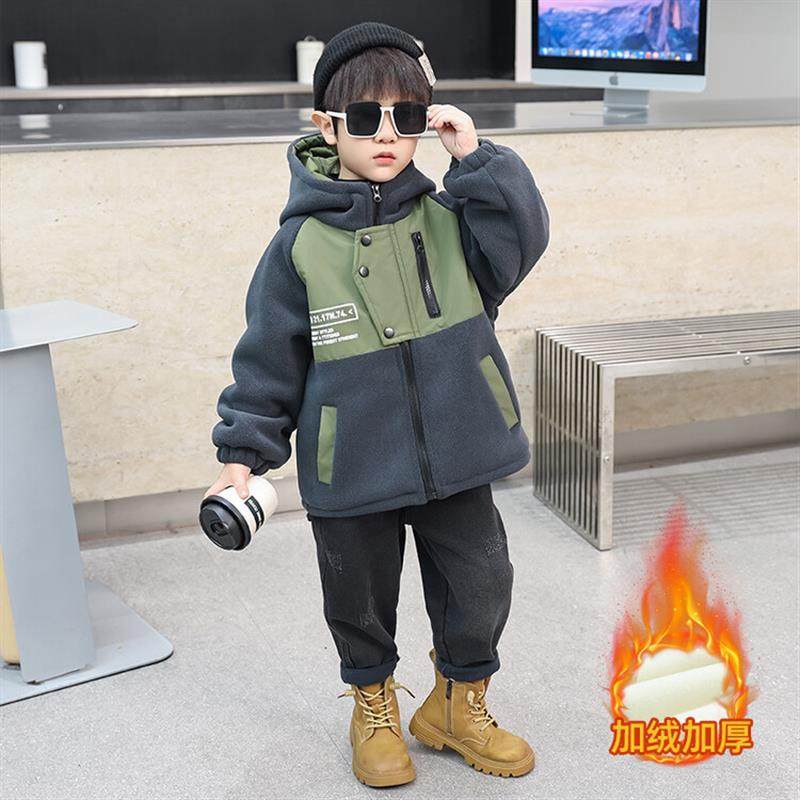 男童加绒加厚外套秋冬季棉服2025新款痞帅小童装摇粒绒儿童棉衣服,童装/婴儿装/亲子装,普通外套,淘宝优惠券,粉丝福利购,淘宝优惠卷