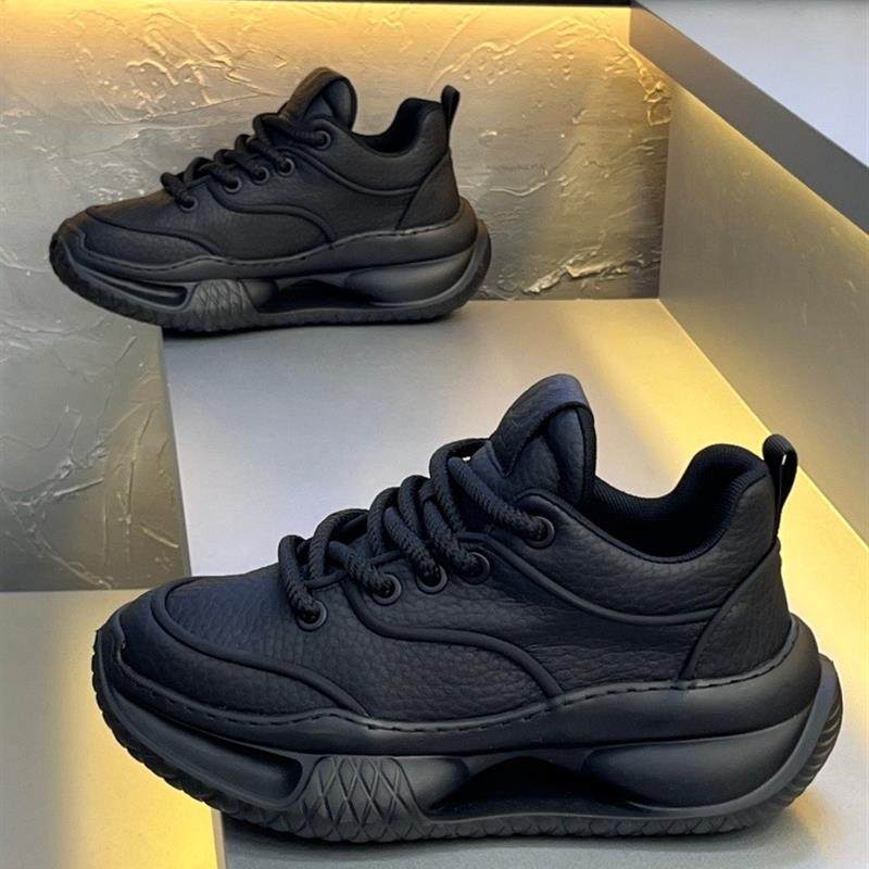 欧洲站男鞋2025年秋季新款时尚舒适厚底增高老爹鞋皮面透气休闲鞋,流行男鞋,老爹鞋,淘宝优惠券,粉丝福利购,淘宝优惠卷