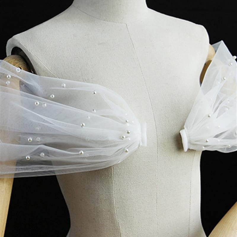 婚纱礼服抹胸一字领披肩遮手臂肉肉神器网纱假袖子新娘主婚纱肩饰