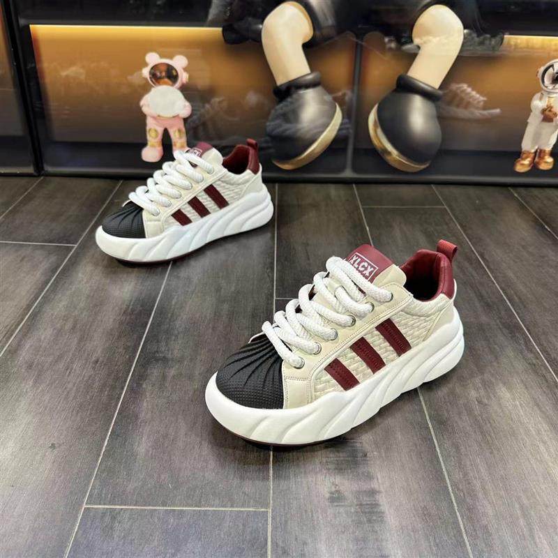 2025秋冬新款厚底增高减震老爹鞋男款三道杠贝壳头潮流时尚小白鞋,流行男鞋,时尚休闲鞋,淘宝优惠券,粉丝福利购,淘宝优惠卷