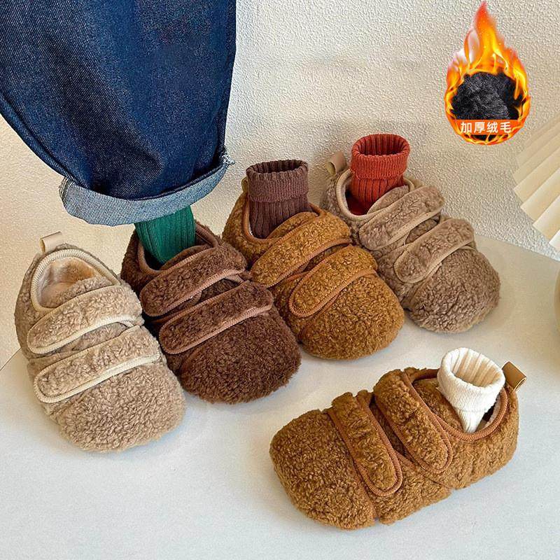羊羔毛卷毛平底毛毛鞋女2025冬外穿懒人魔术贴加绒豆豆鞋韩版外穿,童鞋/婴儿鞋/亲子鞋,棉鞋,淘宝优惠券,粉丝福利购,淘宝优惠卷