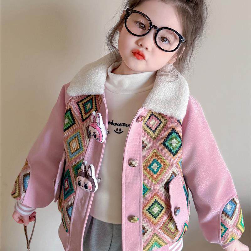 女童皮衣外套秋冬2025新款儿童洋气冬季加棉加厚宝宝时髦冬装夹克,童装/婴儿装/亲子装,普通外套,淘宝优惠券,粉丝福利购,淘宝优惠卷