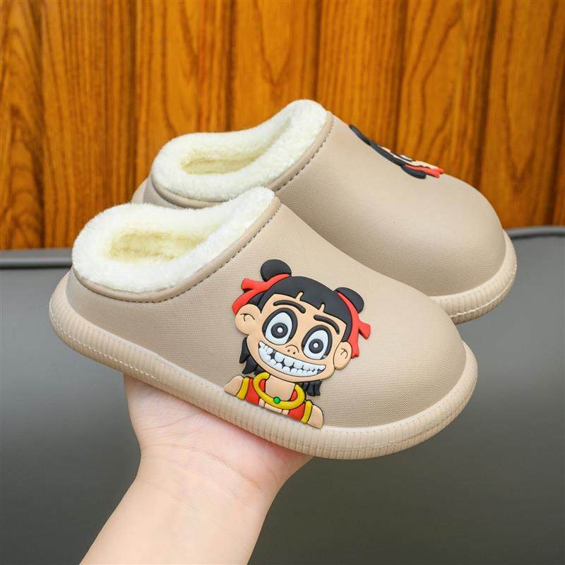 哪咤棉拖鞋包跟冬季男童女宝宝居家保暖防滑防水加绒儿童保暖棉鞋,童鞋/婴儿鞋/亲子鞋,儿童棉拖鞋,淘宝优惠券,粉丝福利购,淘宝优惠卷