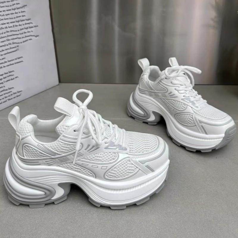 老爹鞋潮女2025春夏新款厚底松糕小个子7网面透气真皮休闲鞋,女鞋,老爹鞋,淘宝优惠券,粉丝福利购,淘宝优惠卷