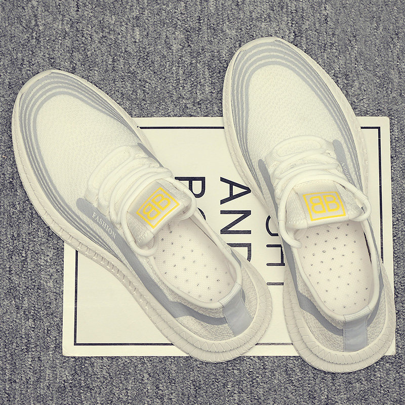 春季透气网面男鞋韩版潮流飞织跑步鞋男轻便旅游运动鞋子男潮鞋在类目 流行男鞋, 低帮鞋, 网面鞋中 - 来自Buy2taobao.com提供专业的淘宝代购服务