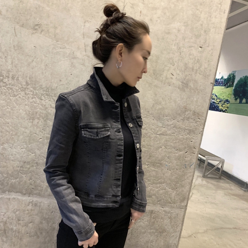 欧美街拍短款牛仔外套女2018秋冬新款上衣外穿夹克休闲长袖衬衣潮