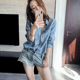 百搭显瘦休闲衬衫 设计感不对称垂感柔软天丝牛仔衬衣女春秋款 长袖