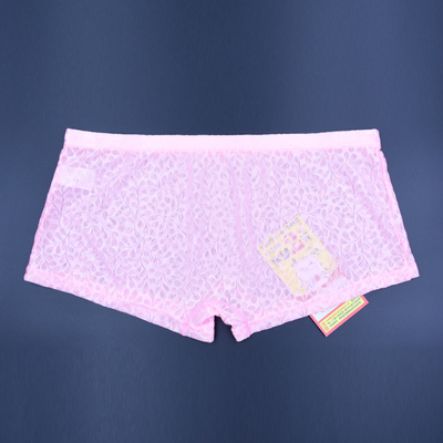 兰兰内务男士平角内裤透明蕾丝